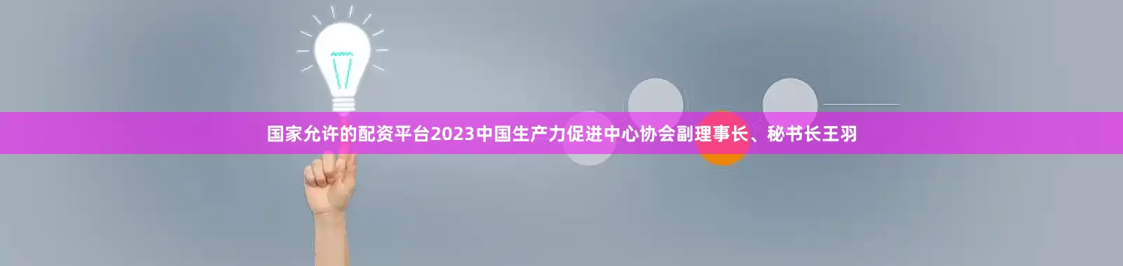 国家允许的配资平台2023中国生产力促进中心协会副理事长、秘书长王羽